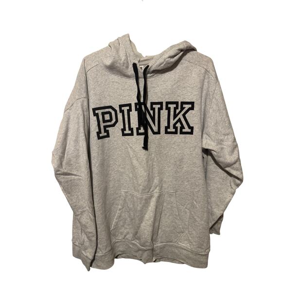 Victoria’s Secret PINK Hoodie Pink Sz Large Kangaroo Pocket Sweatshirt - Picture 1 of 3